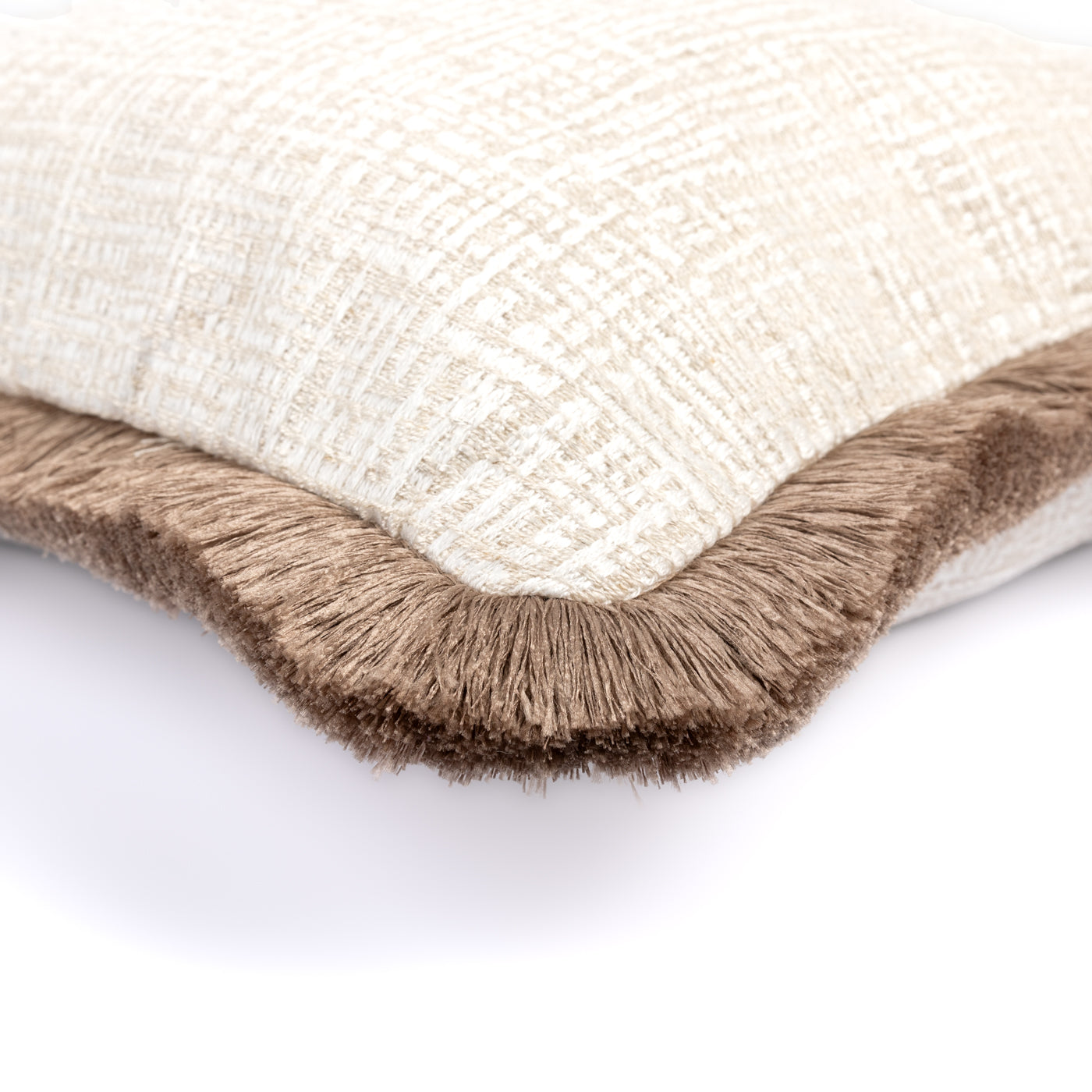 Elara Cushion with Brown Fringe